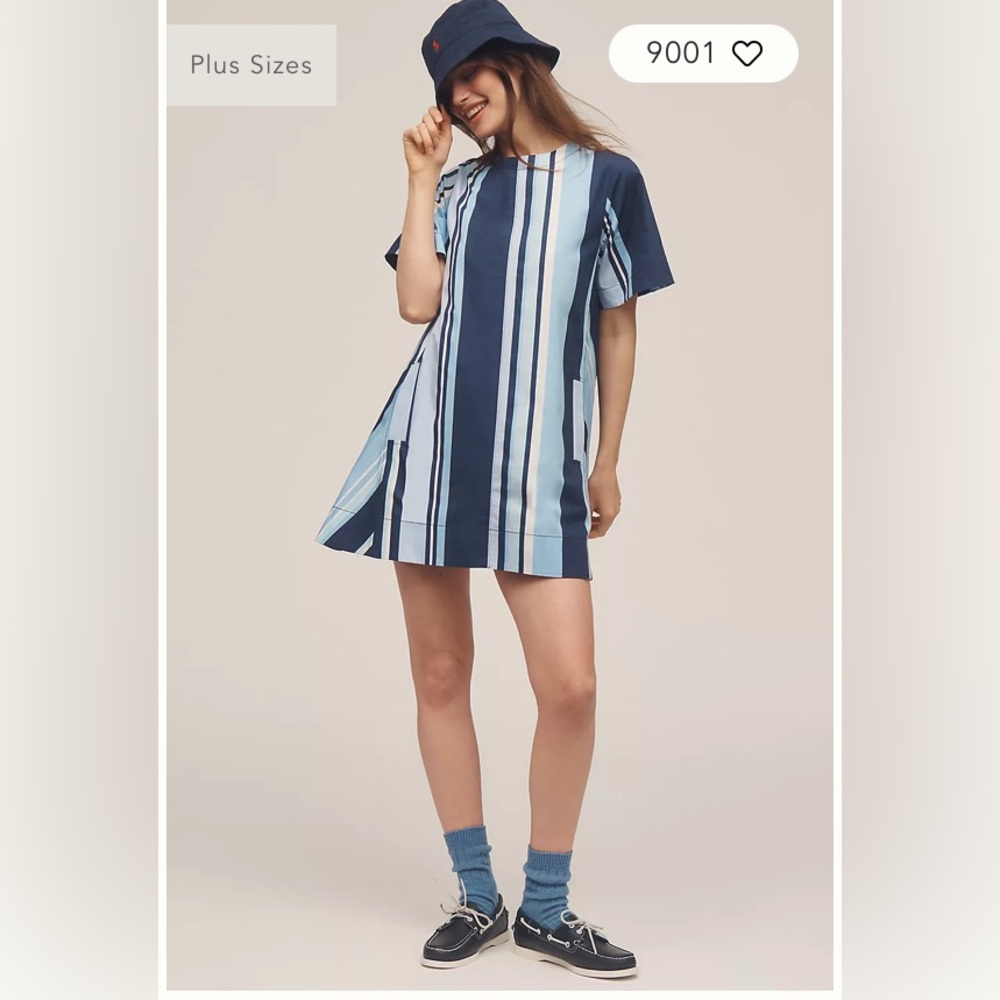 The Emmy Short-Sleeve Swing Mini Dress by Maeve 1X